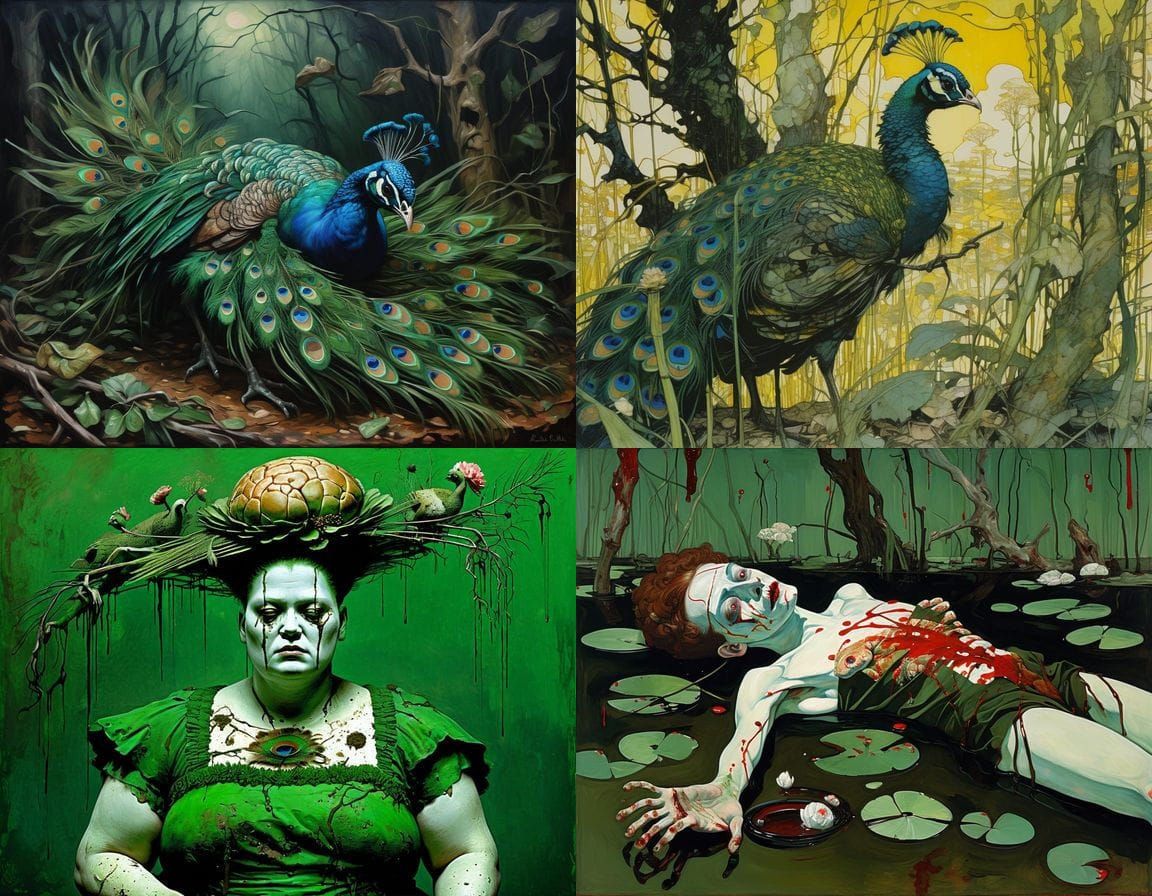 Surreal Hybrid Creature in Egon Schiele Style