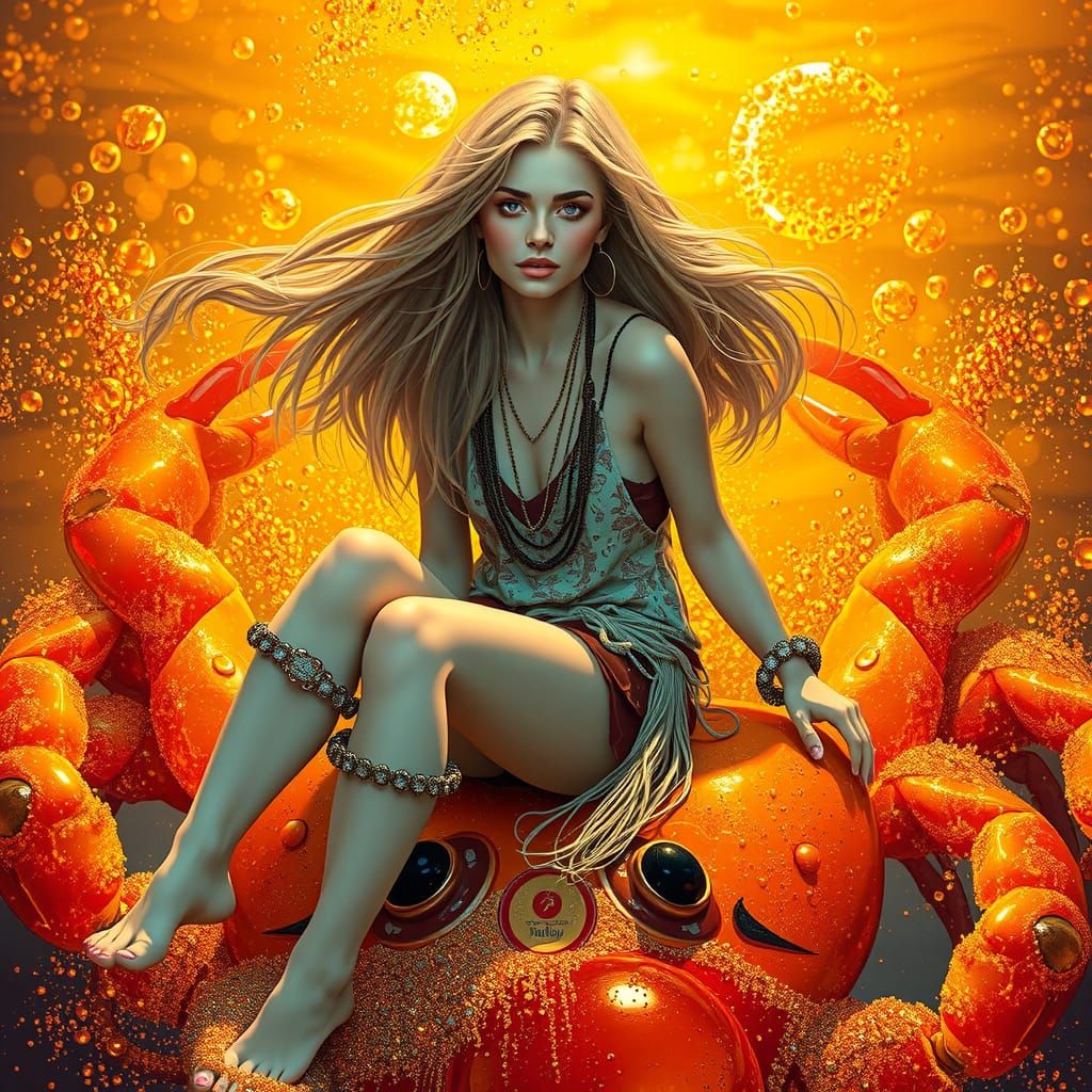 Gummy Crab Rider in Dreamlike Soda Sea