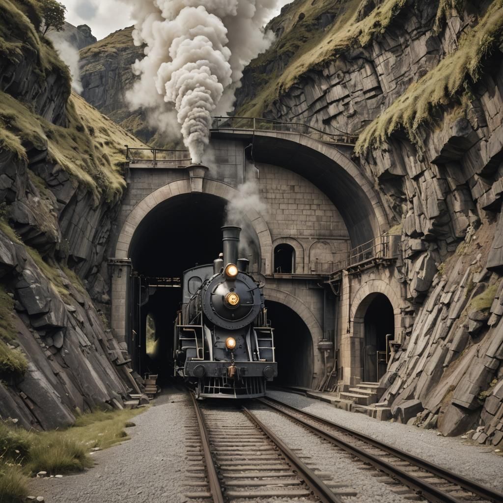 Key-Shaped Train Enters Keyhole Tunnel