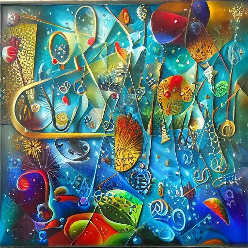 Surrealist Abstract: Tangled Cells and Diamond Snow