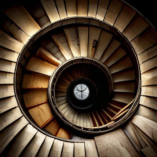 Helical Staircase in Snail Shell Home