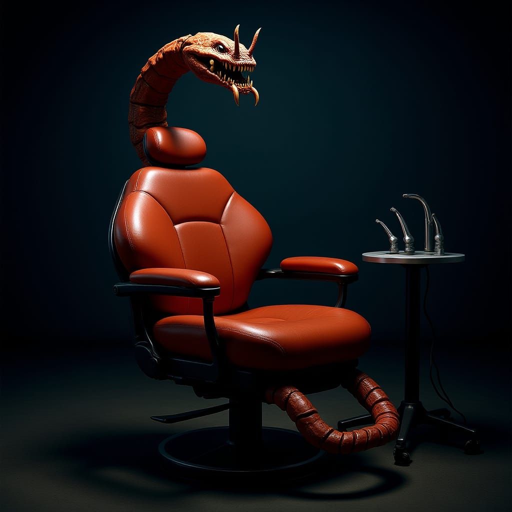 Surreal Scorpion Dental Chair in Cinematic Lighting