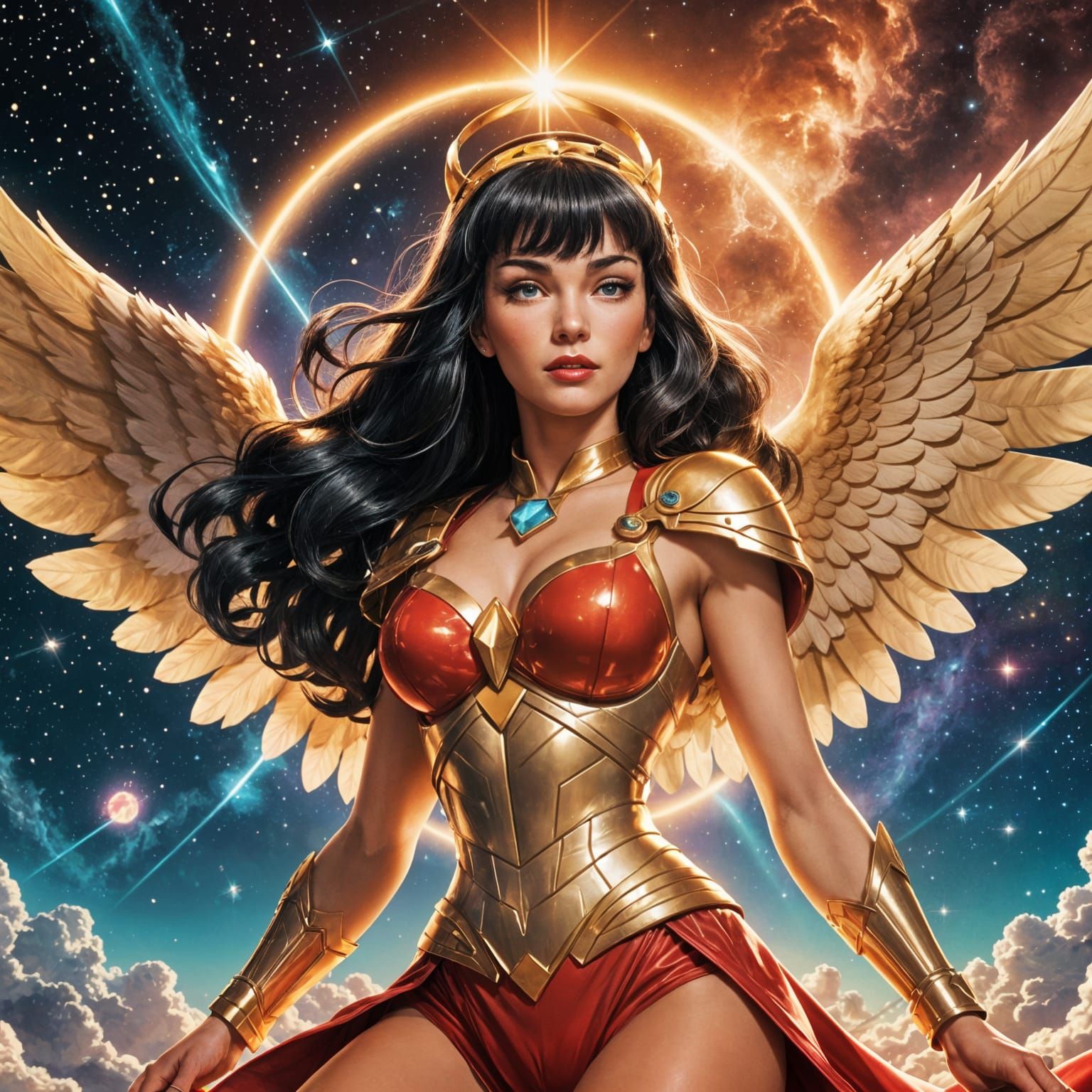 Celestial Warrior Angel in Anime Style