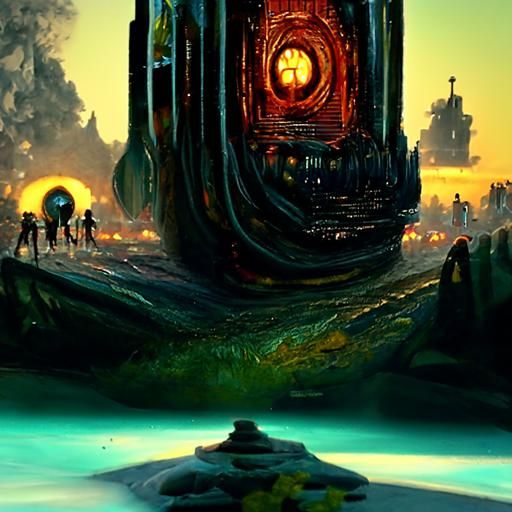 Galactic Crystal City in Romanticism Style