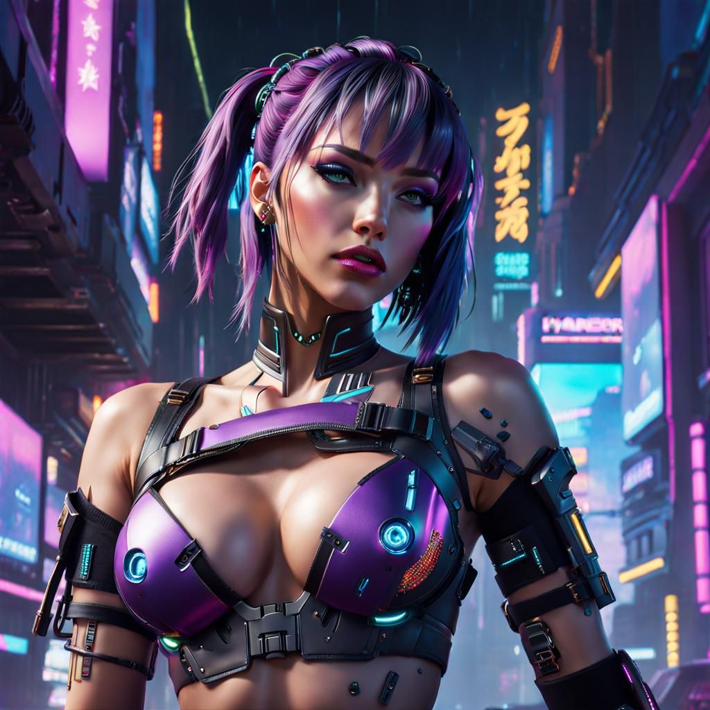 Cyberpunk 2099 Neoncity Girl 💜🖤 Neon Styler RCXL v4
