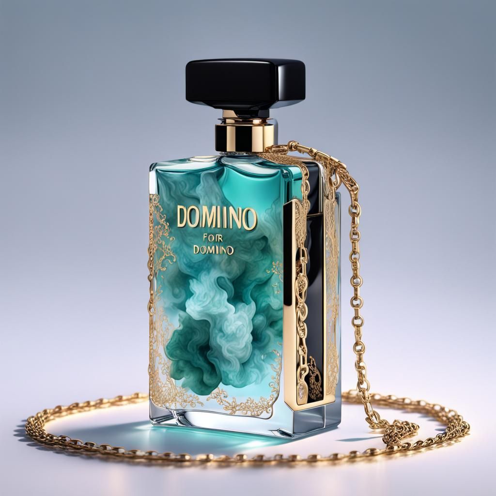 Perfume Bottle with Crystal and Lace in Splash Art
