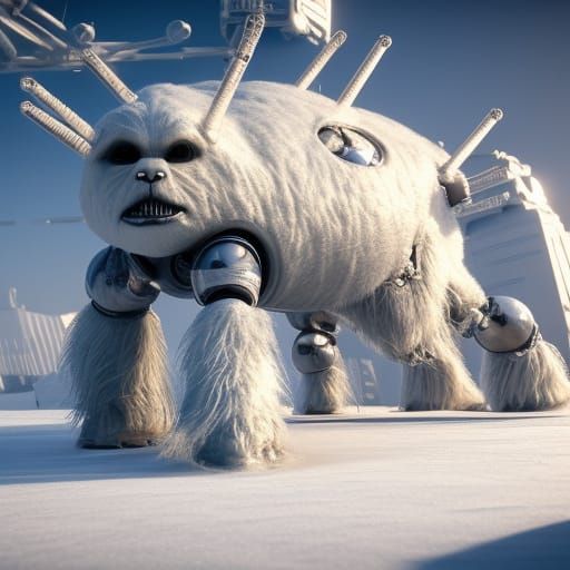 Futuristic Sci-Fi Wampa with Intricate Mech Details