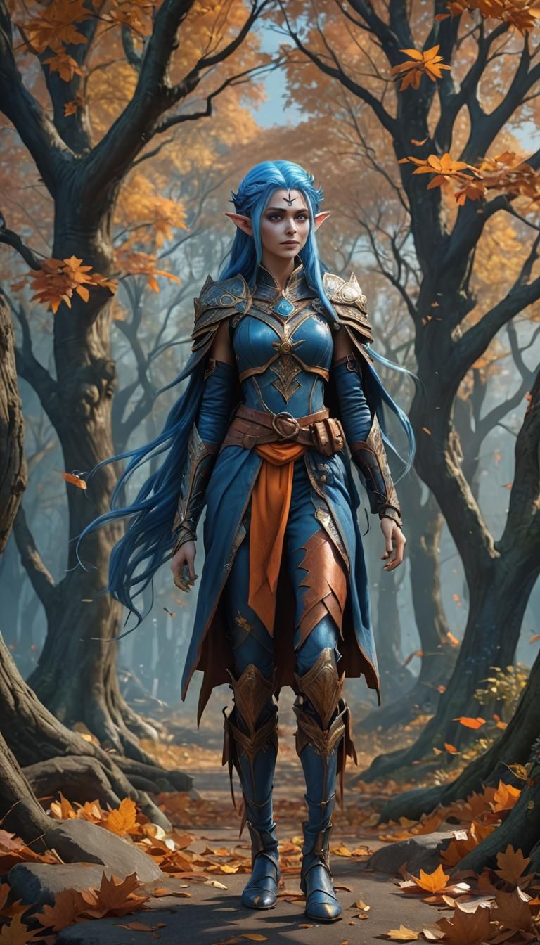 Fall Elf Woman in Fantasy Concept Art