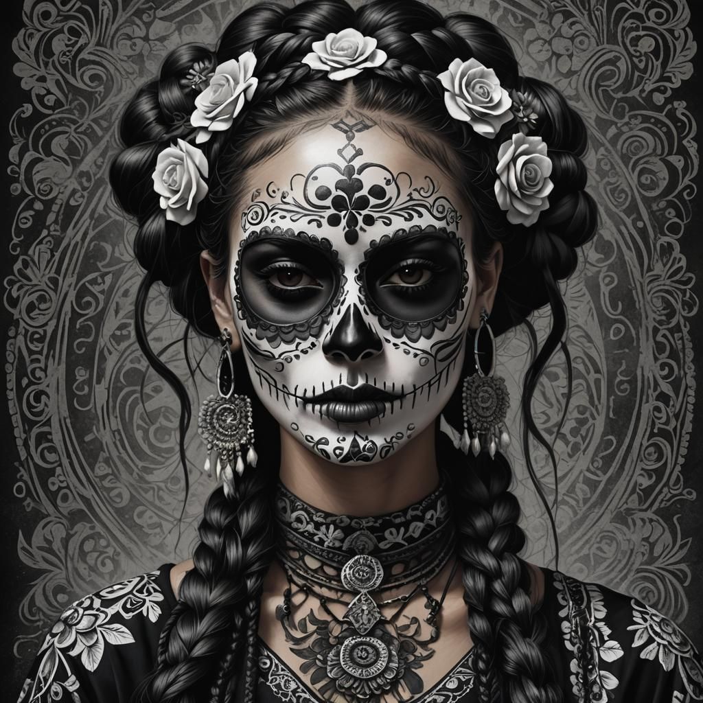 Catrina Portrait in Hyper-Realistic Digital Art