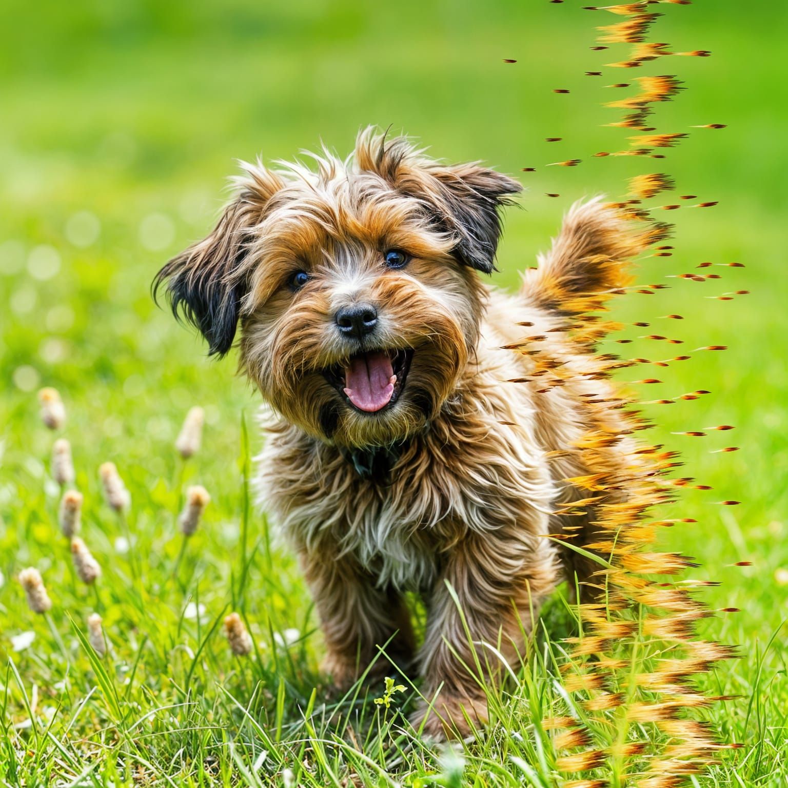 Shaggy Puppy Image with Pixel Distortion Effect
