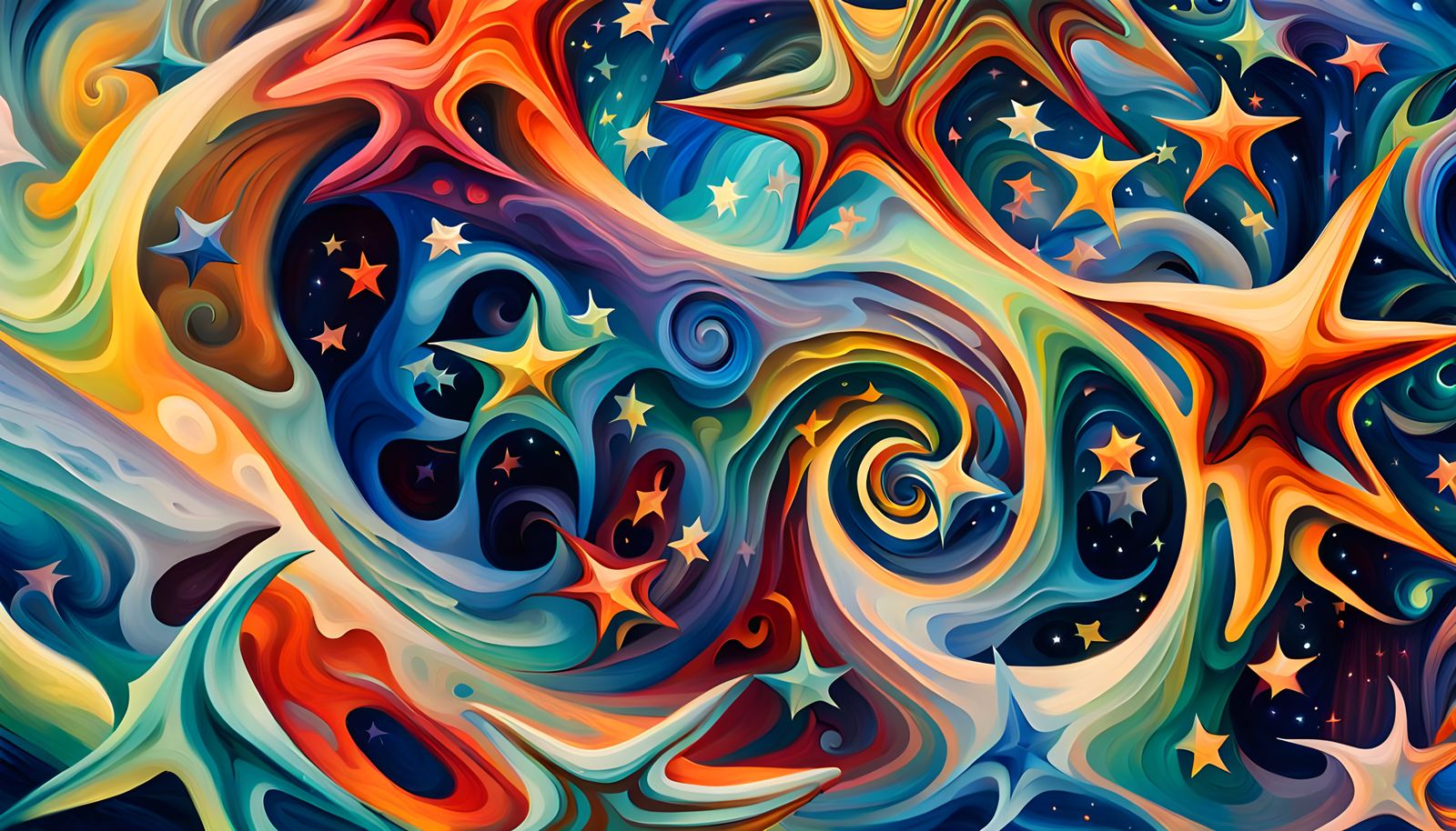 Iridescent Star Cluster Formation in Abstract Expressionism