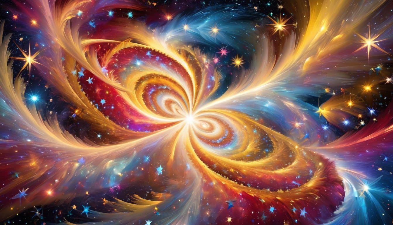 Iridescent Stars Swirl in a Multidimensional Cosmos