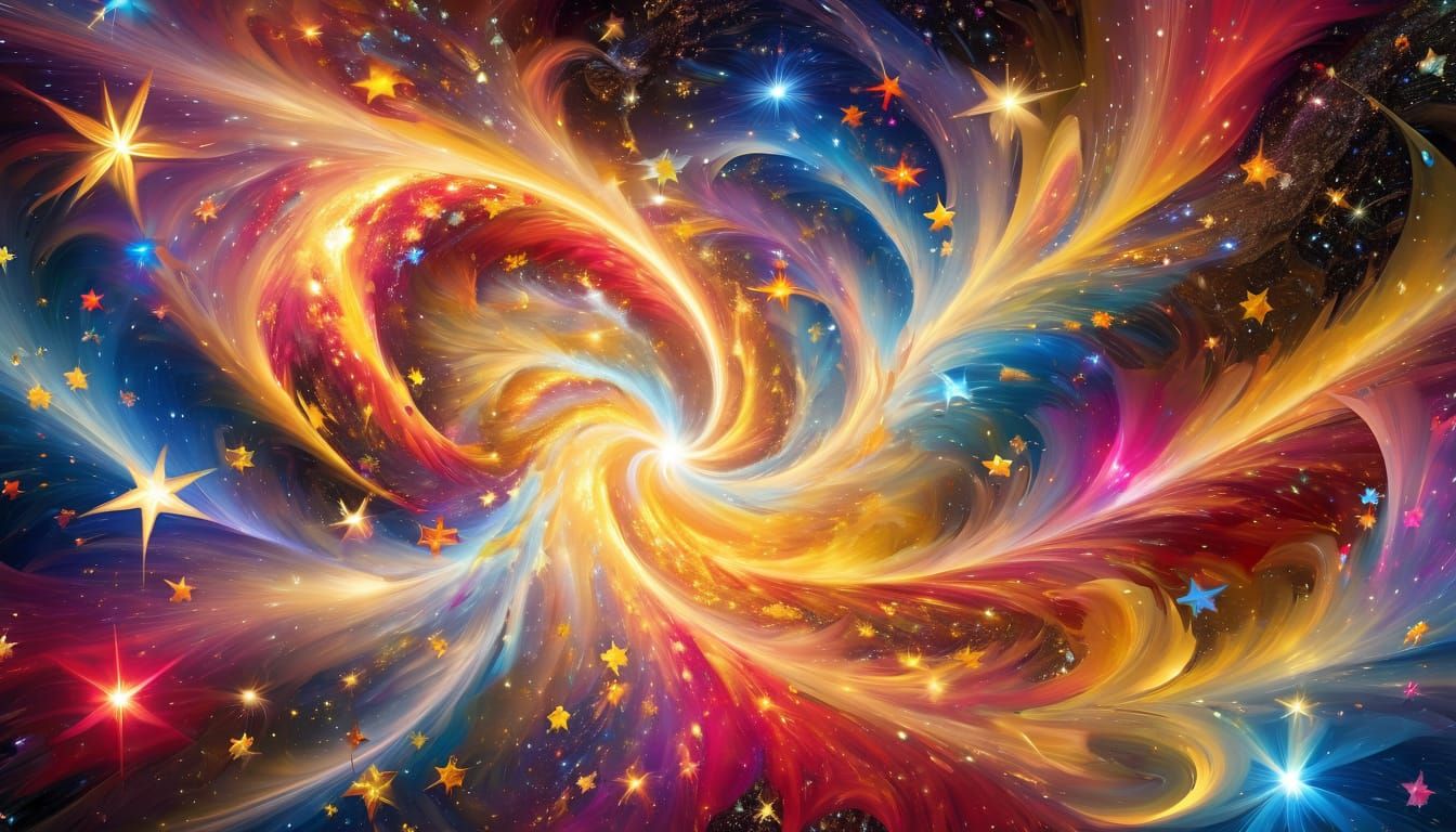 Iridescent Stars Swirl in Cosmic Megalopolis