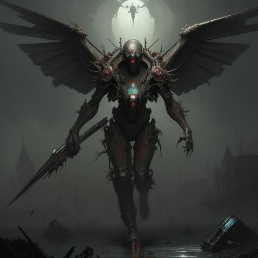 Murder Drones in Horror Style