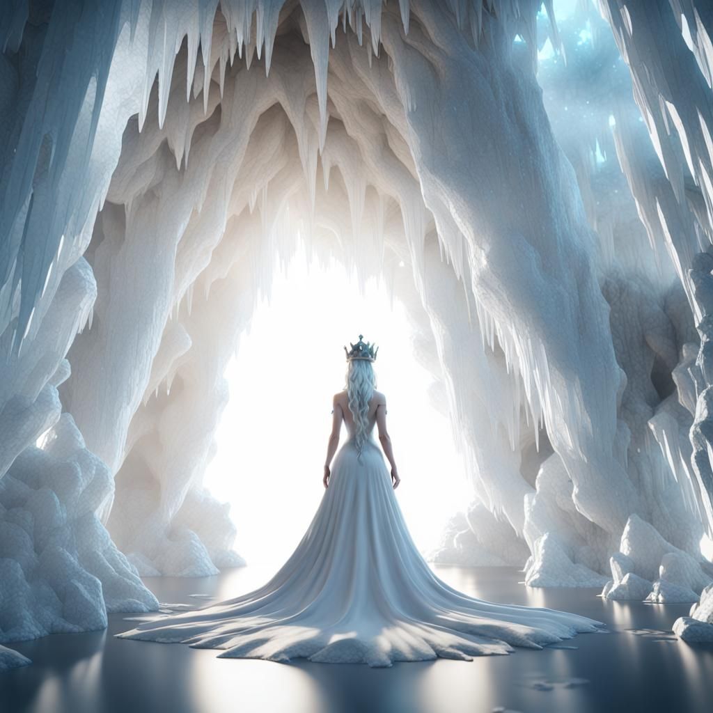 Ice Queen in Crystal Cave: 3D Game Cinematic