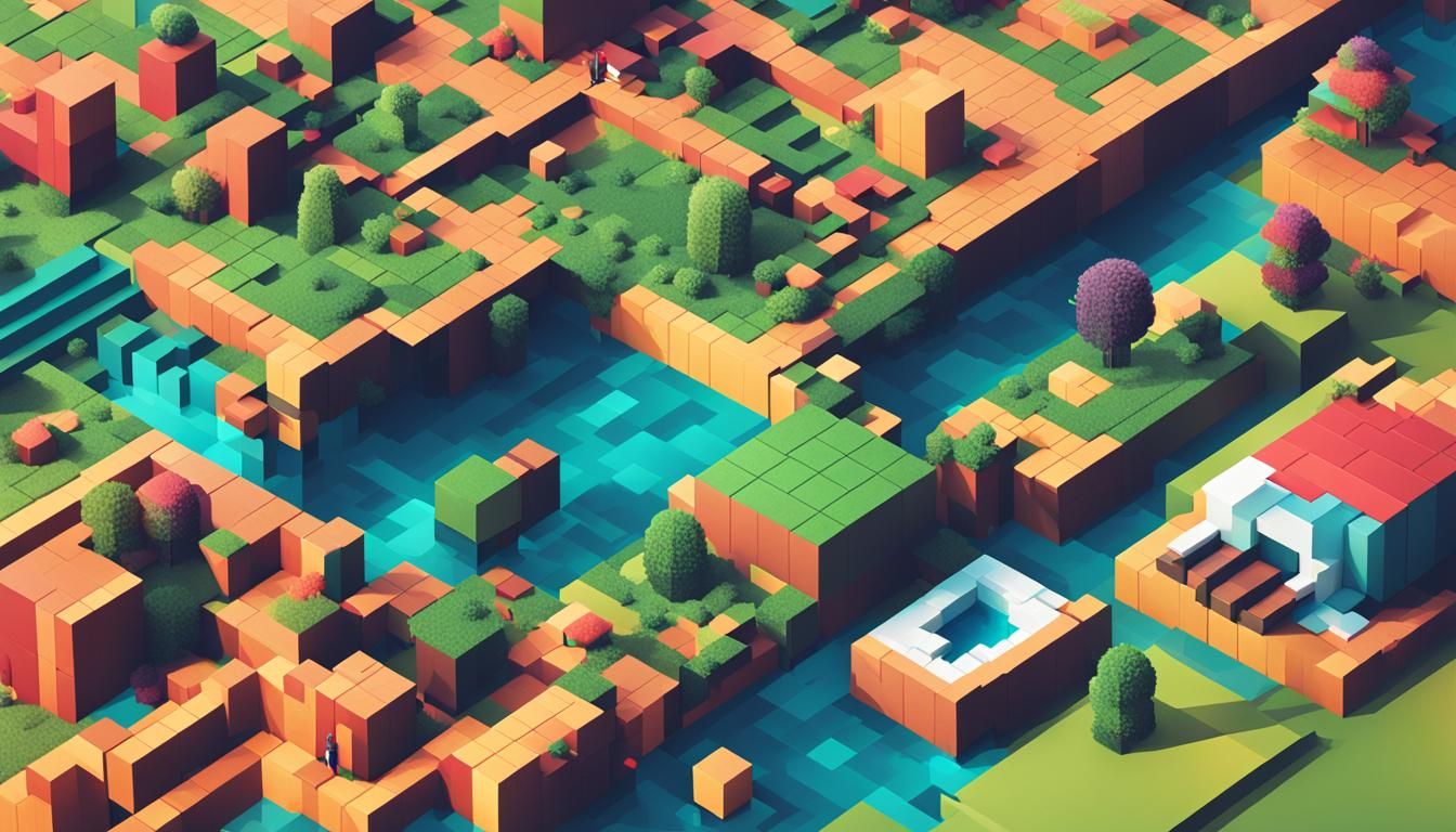 AI-Generated Blocky Pixelated Geometric Designs