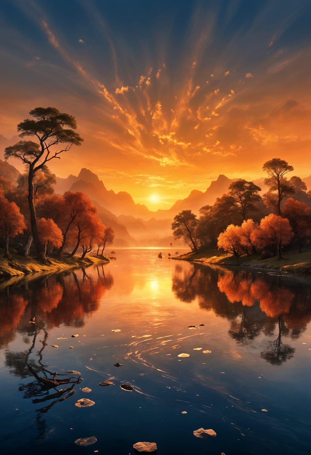 Ethereal Minimalist Landscape Inspired by Classic Masters