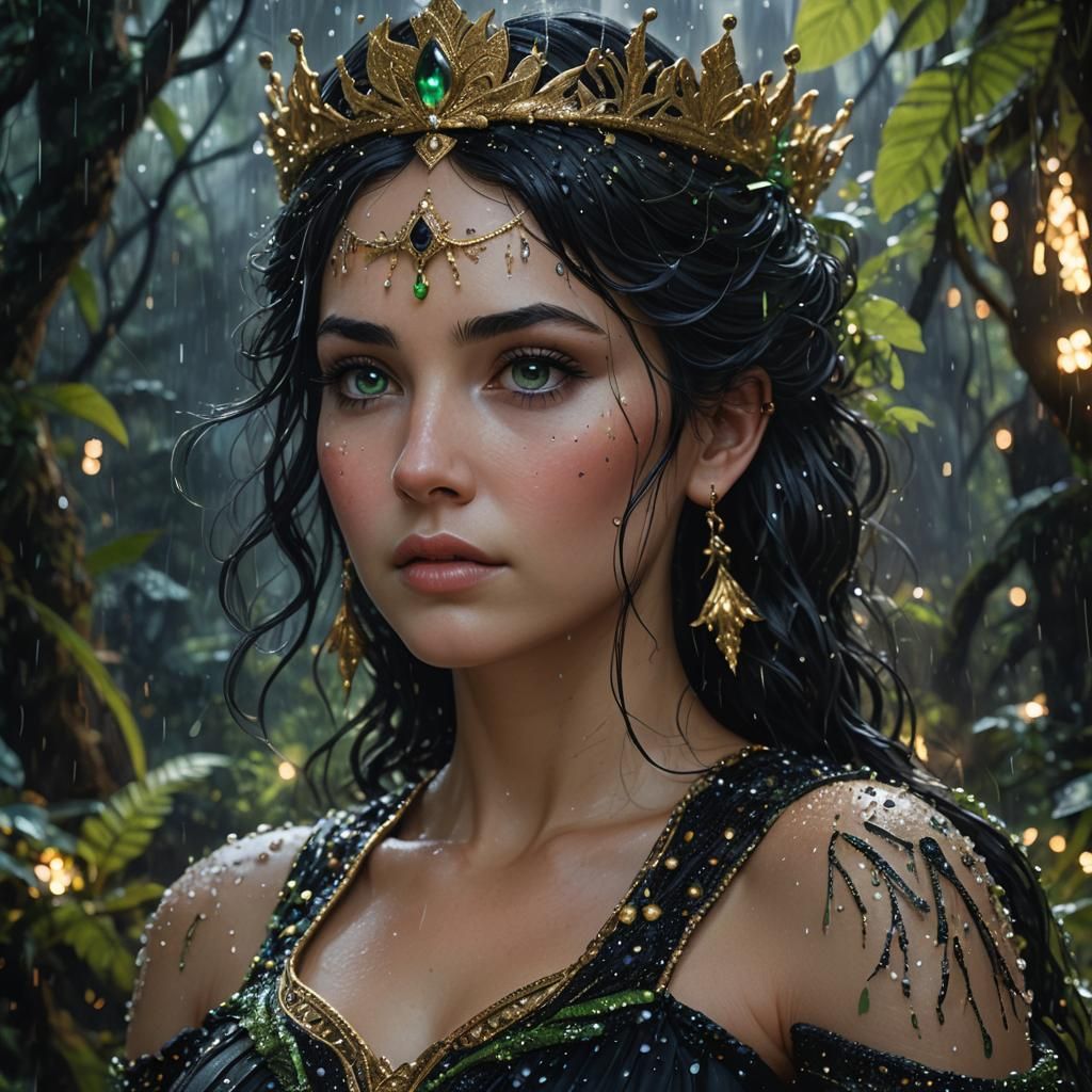 Aphrodite in a Magical Rainforest, Fantasy Concept Art