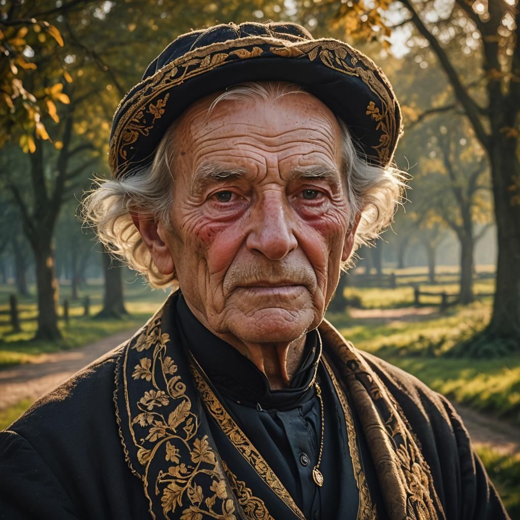 Dutch Master Portrait of Elderly Man in Traditional Dress