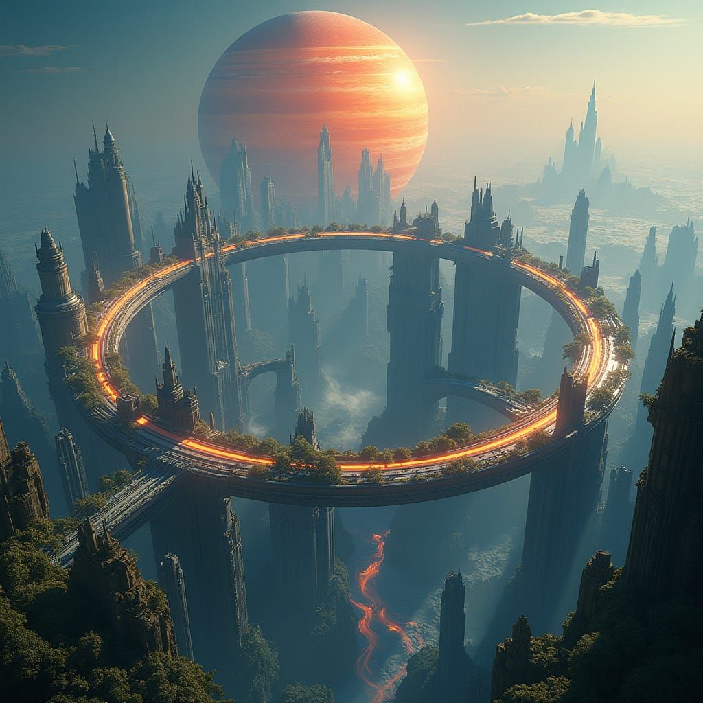 Orbital Ring Metropolis Around Gas Giant