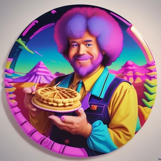 Bob Ross Waffles and a Synthwave Sunset in Candy Art