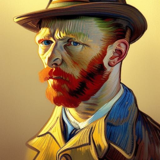 Van Gogh Style Self-Portrait in 8K Resolution
