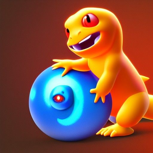 Charmander 3D Digital Art in Pixar Style