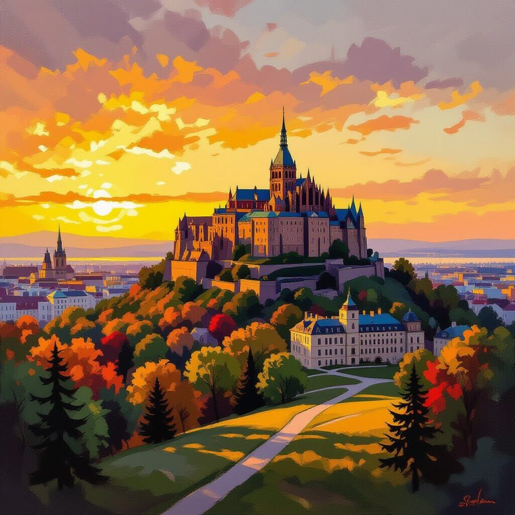 Castle Hill: Dramatic Landscape in Romantic Realism