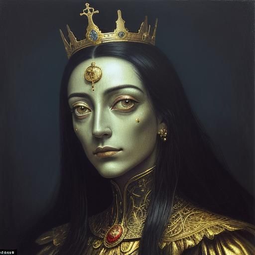 A Woman's Enigmatic Face in Golden Illumination