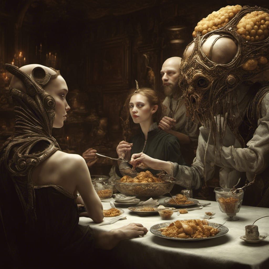 Futuristic Feast of Alien Beings, Magical Realism