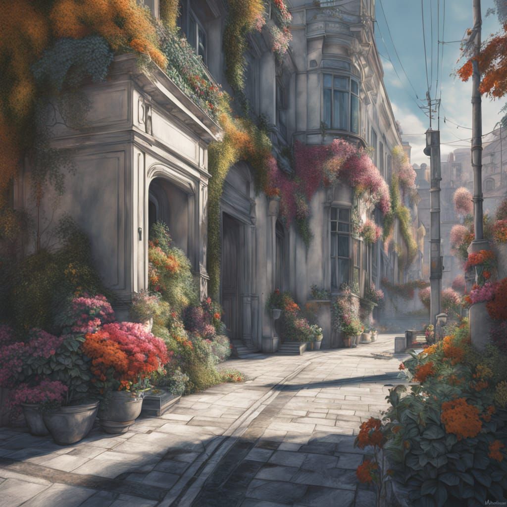 Hyperdetailed White Shepherd in Gouache Anime Style