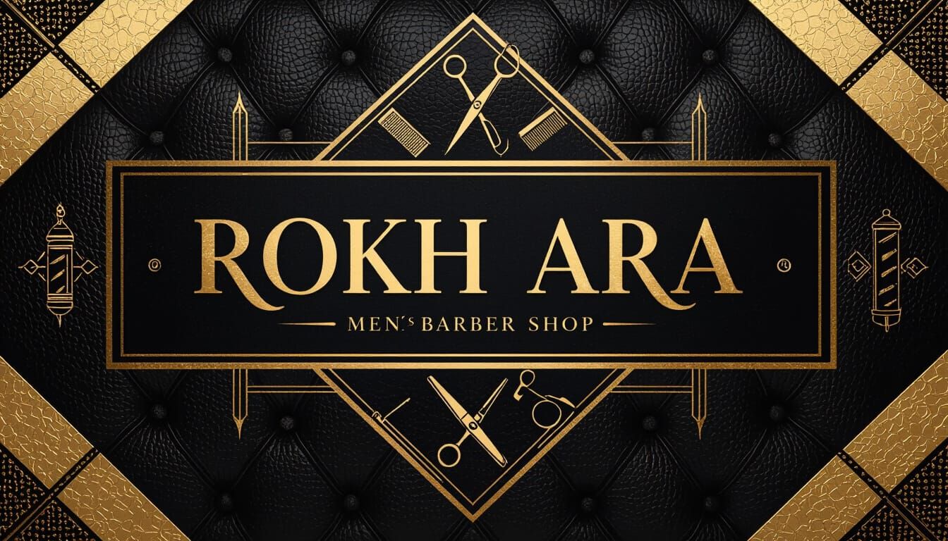ROKH ARA Barber Shop Banner in Luxury Style