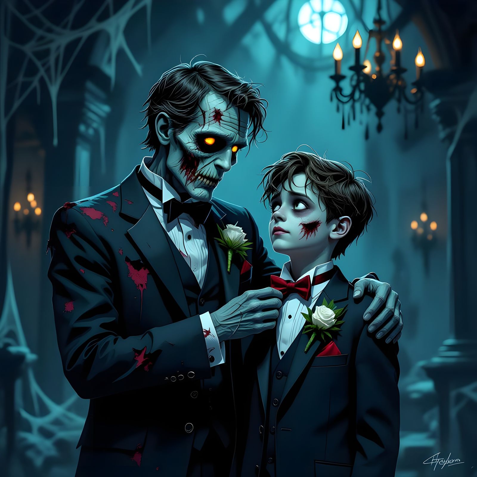 Zombie Father Helps Son Prepare for Prom Night