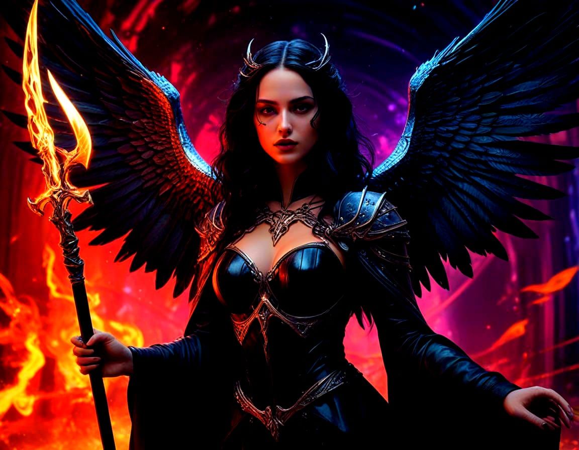 Gothic Angel with Scythe in Fantasy Art Style