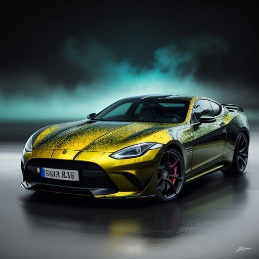 Hyperrealistic Car Concept Art in Dramatic Splash Style