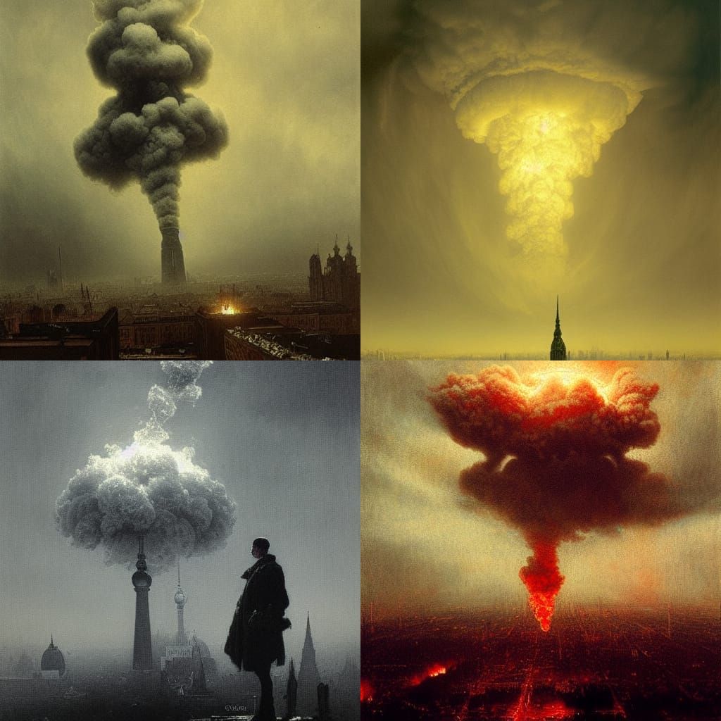 Berlin Mushroom Cloud in Gothic Horror Style