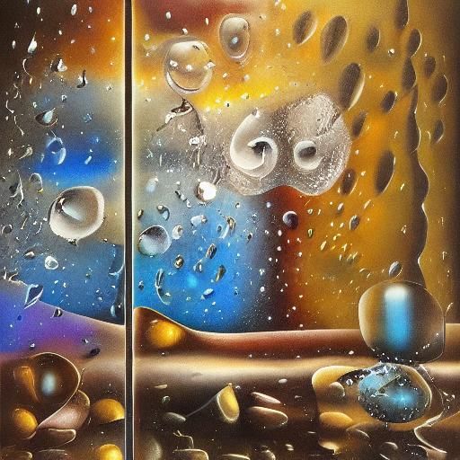 Surreal Abstract: Sparkling Rocks in Freezing Rain