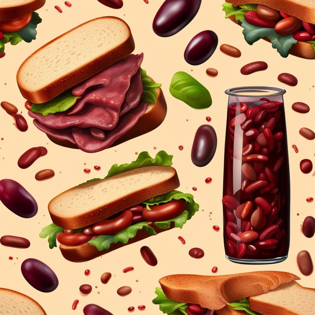 Hyperrealistic Liver and Chianti Sandwich Concept Art