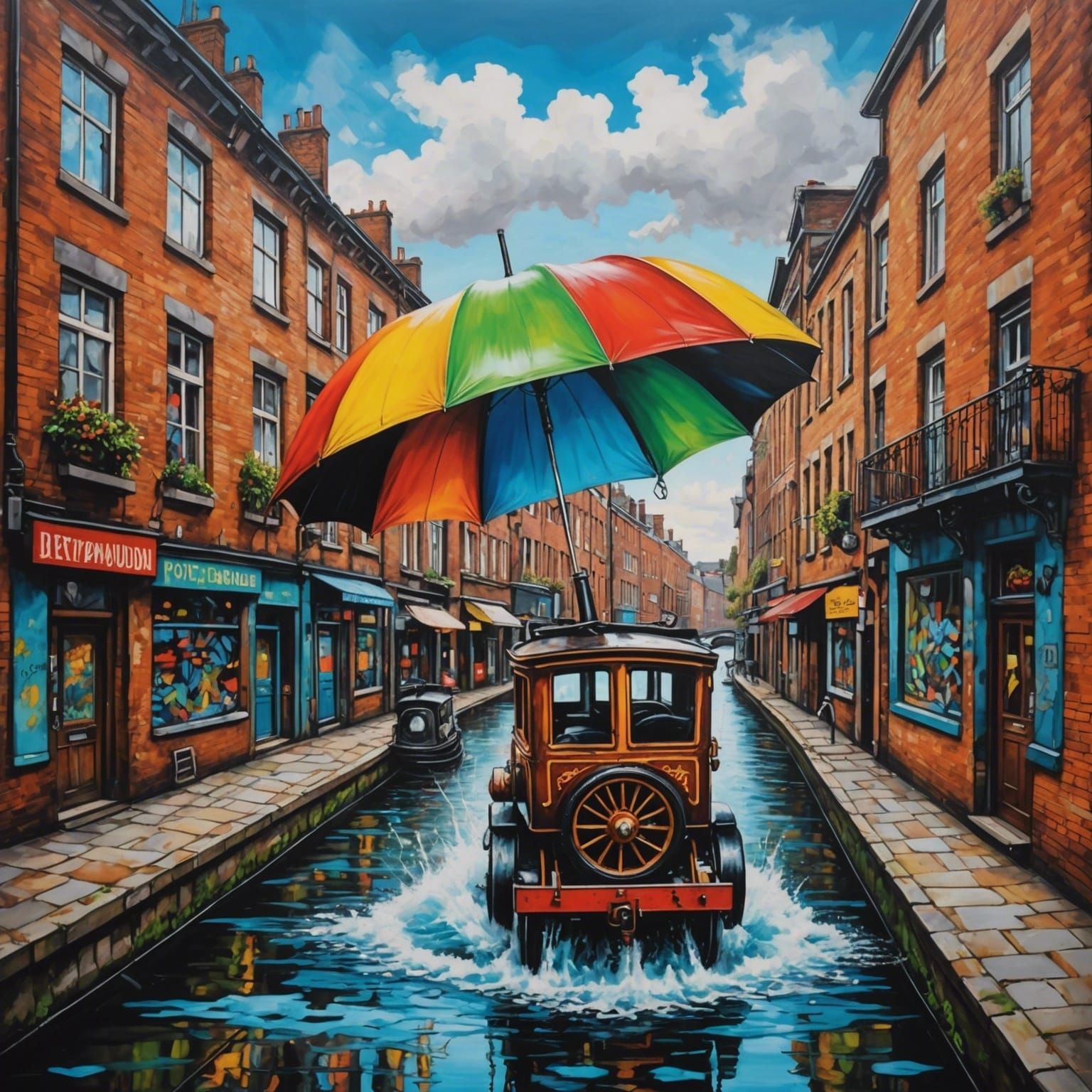 Steampunk Chipmunks Sail Umbrella Boat