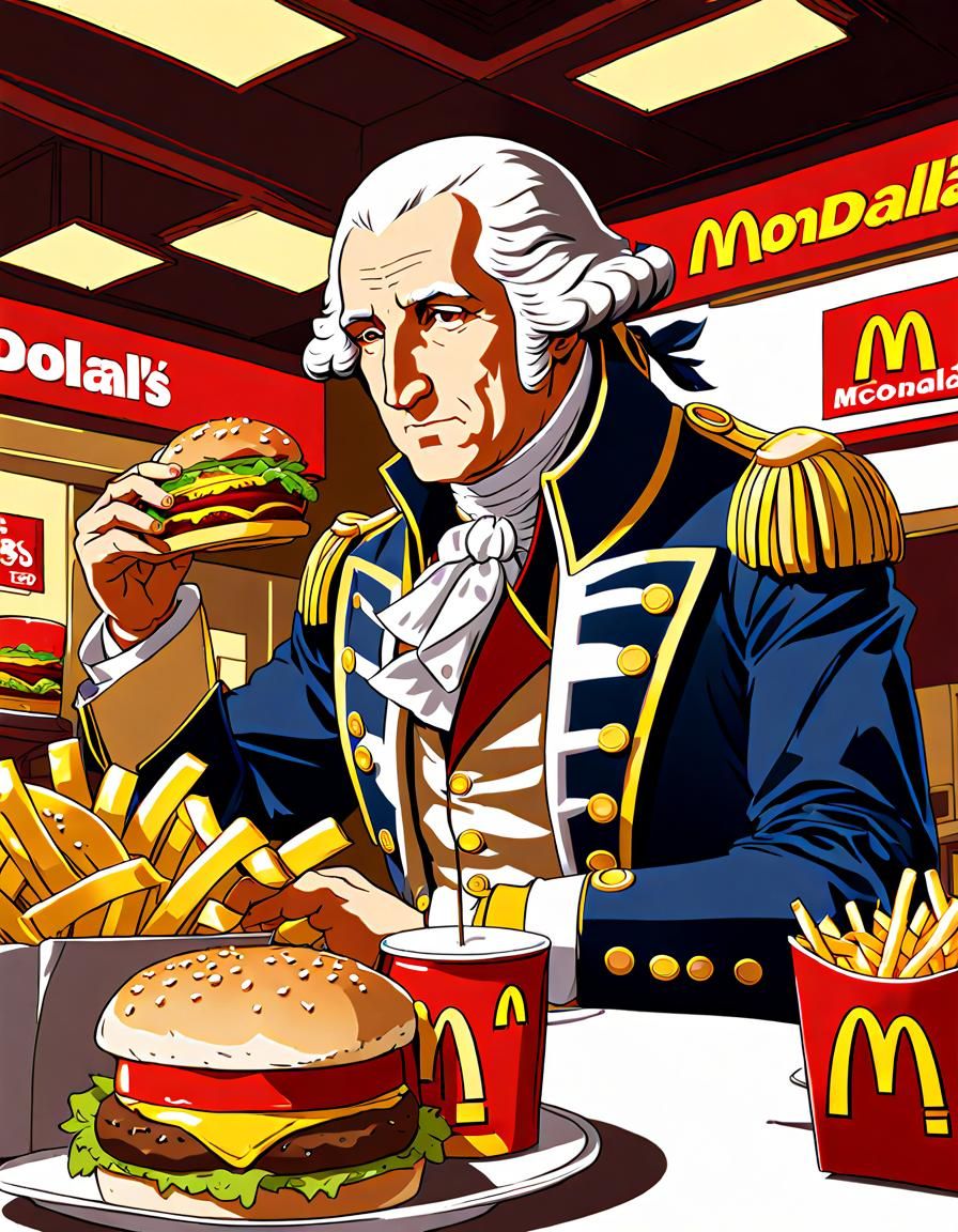 George Washington at McDonald's: Anime Style