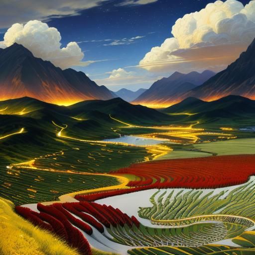 Detailed Matte Painting of Typography and Scripts