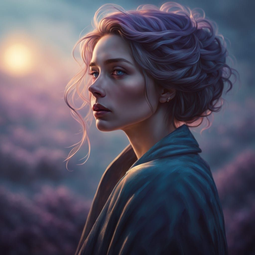 A Woman Lost in Melancholic Longing