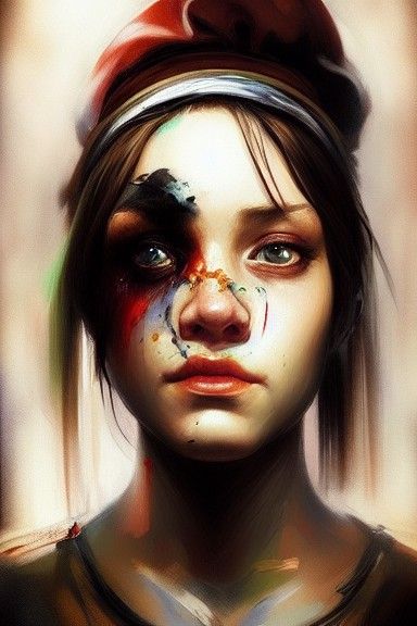 Hyperrealistic Portrait of a Food-Covered Chef