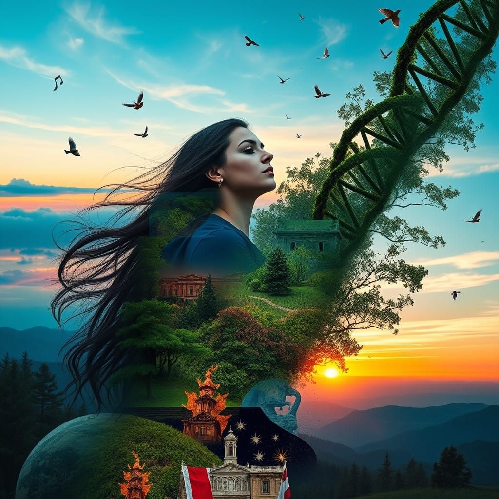 A Woman's DNA Melody Harmonizes with Nature's Symphony