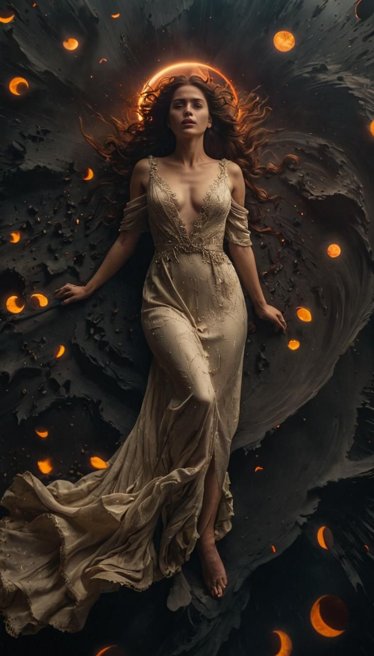 Beautiful Woman with Plunging Neckline in 8k