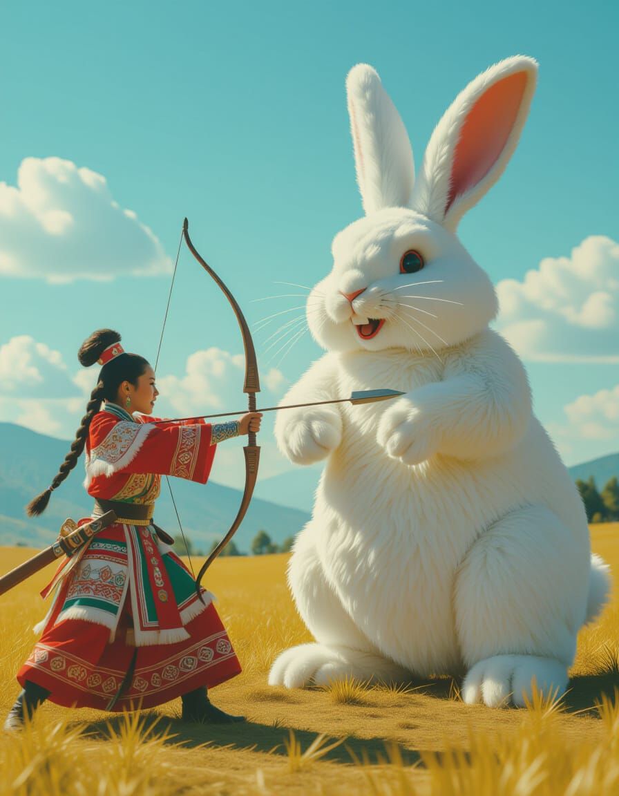 envision a Hmong warrior woman in a Saturday morning realism...