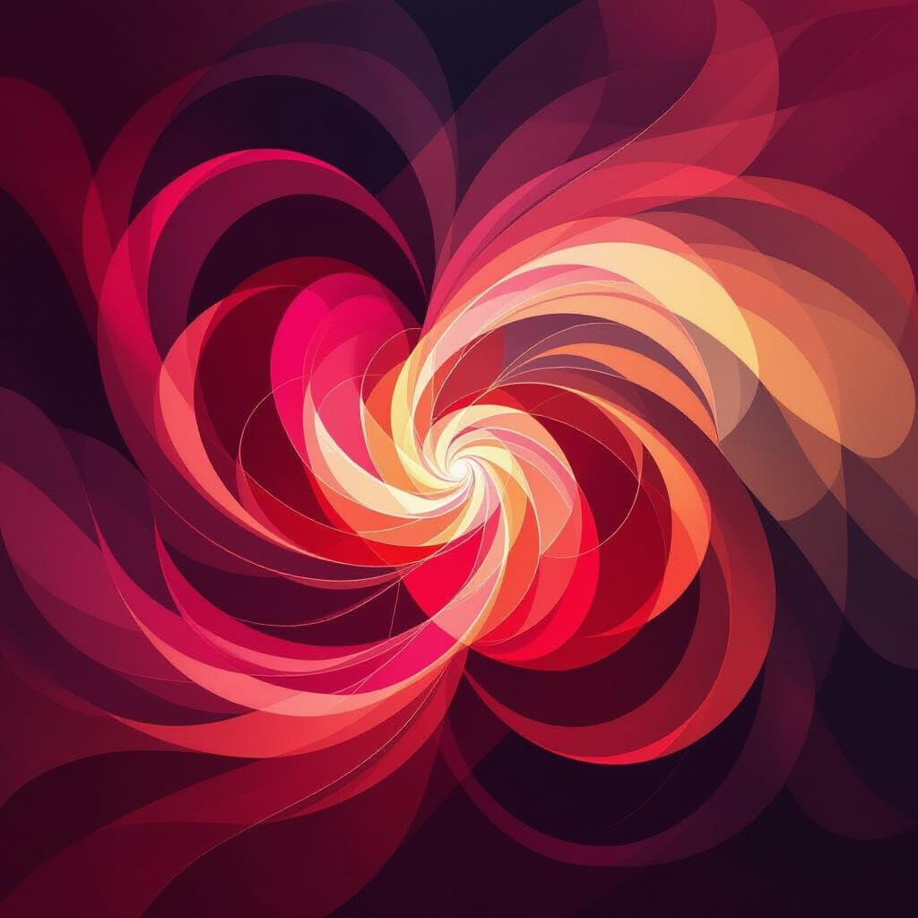 Abstract Love Swirls in Warm, Passionate Colors