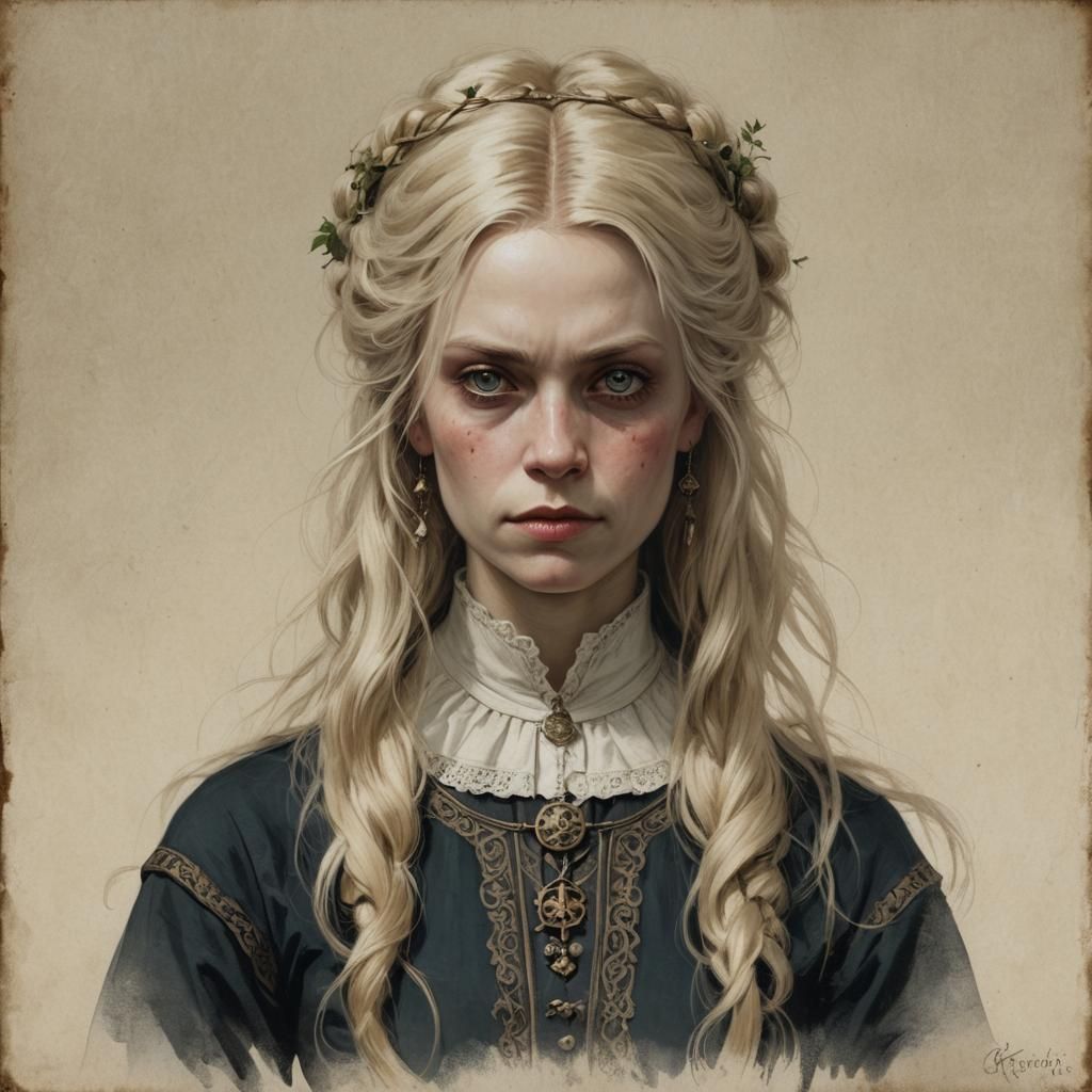 Swedish Occult Pagan Woman in 1885 Style