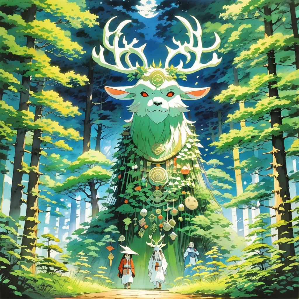 Ghibli-esque Forest Spirit in Dream Forest
