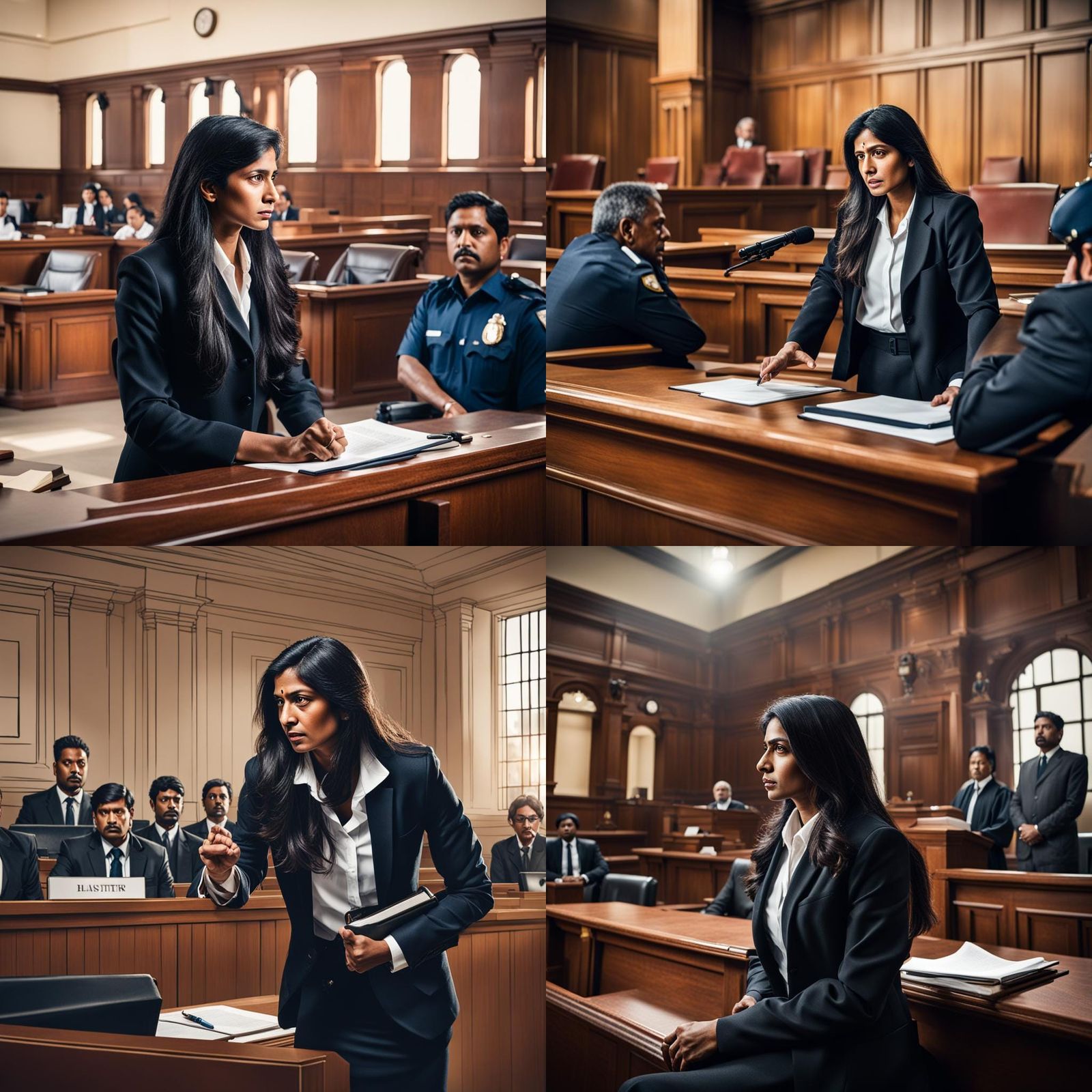 Indian Barrister Argues Case in Courtroom Scene